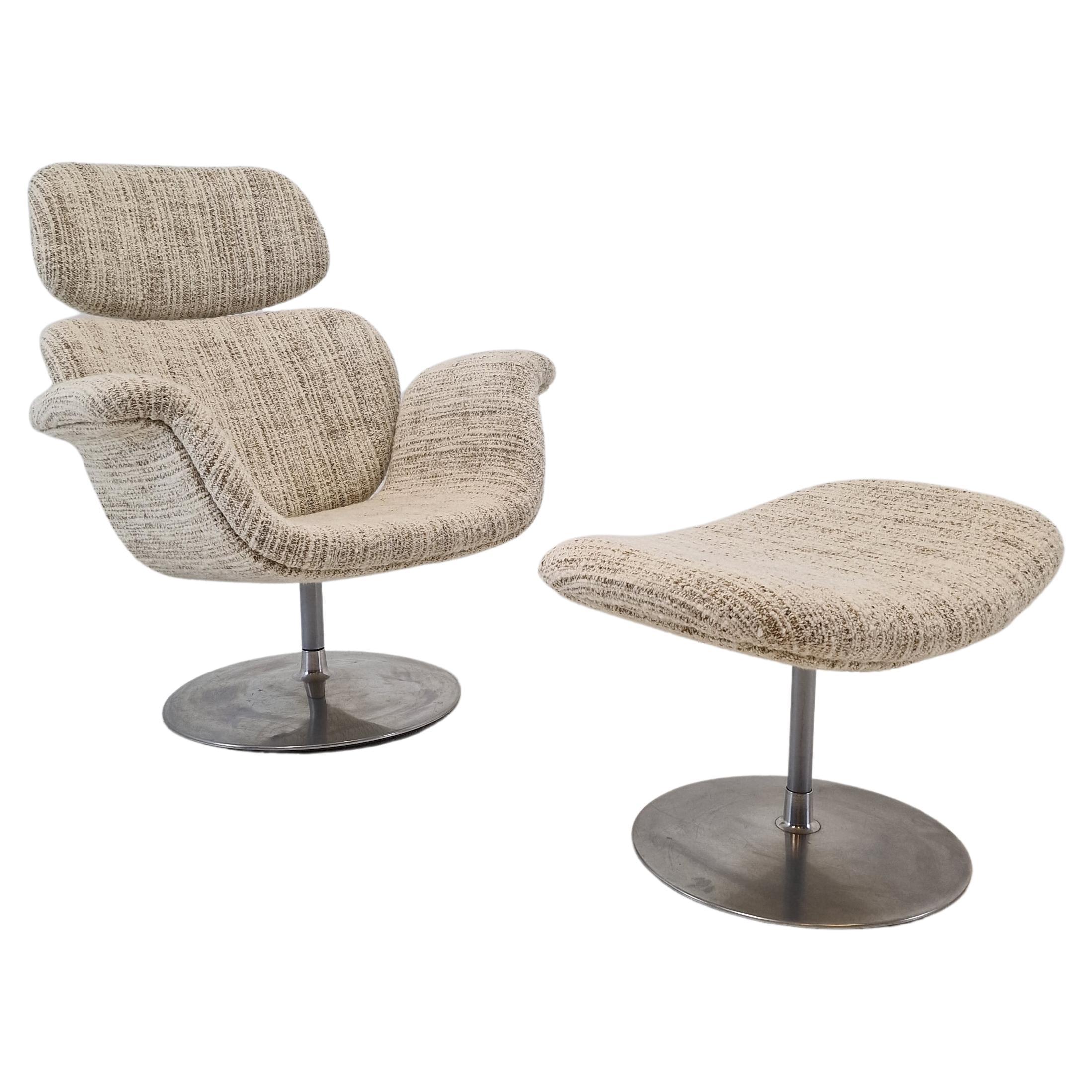 Big Tulip Chair and Ottoman by Pierre Paulin for Artifort, 1980s For Sale
