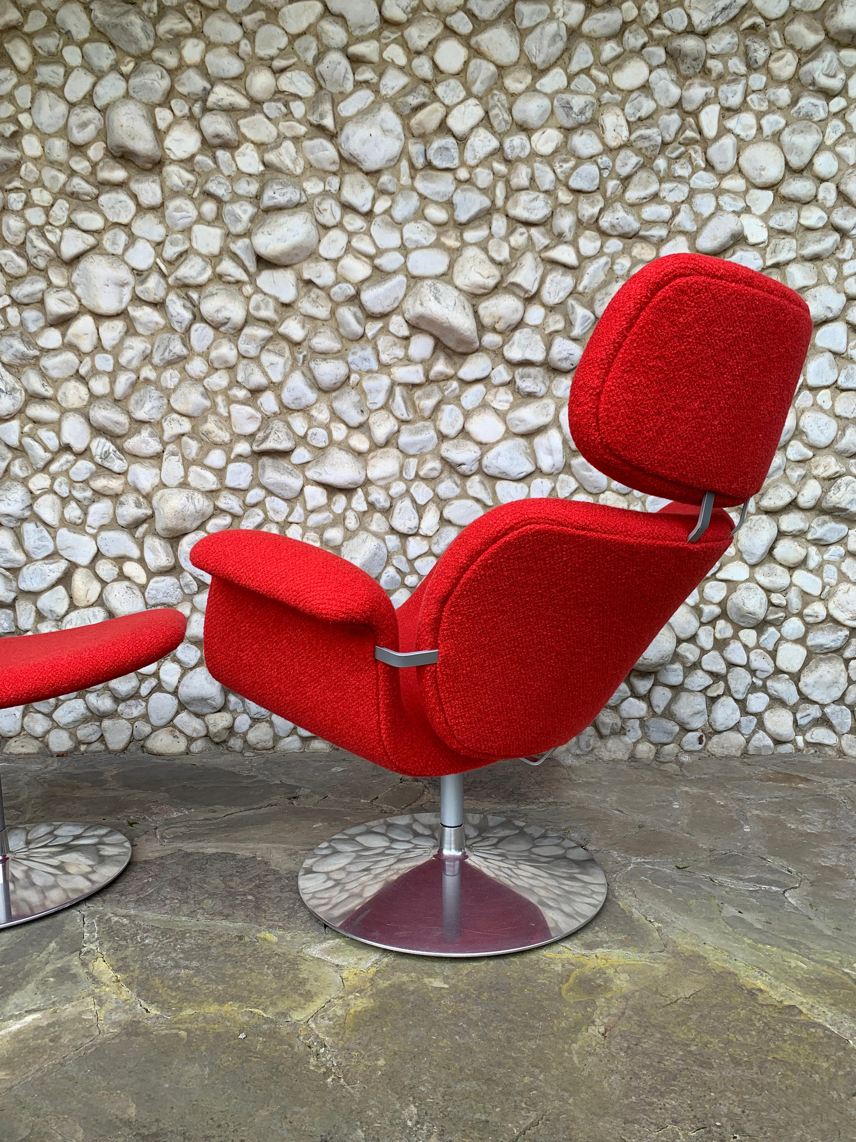 Big Tulip Lounge Chair and Ottoman by Pierre Paulin for Artifort, 1980s 4