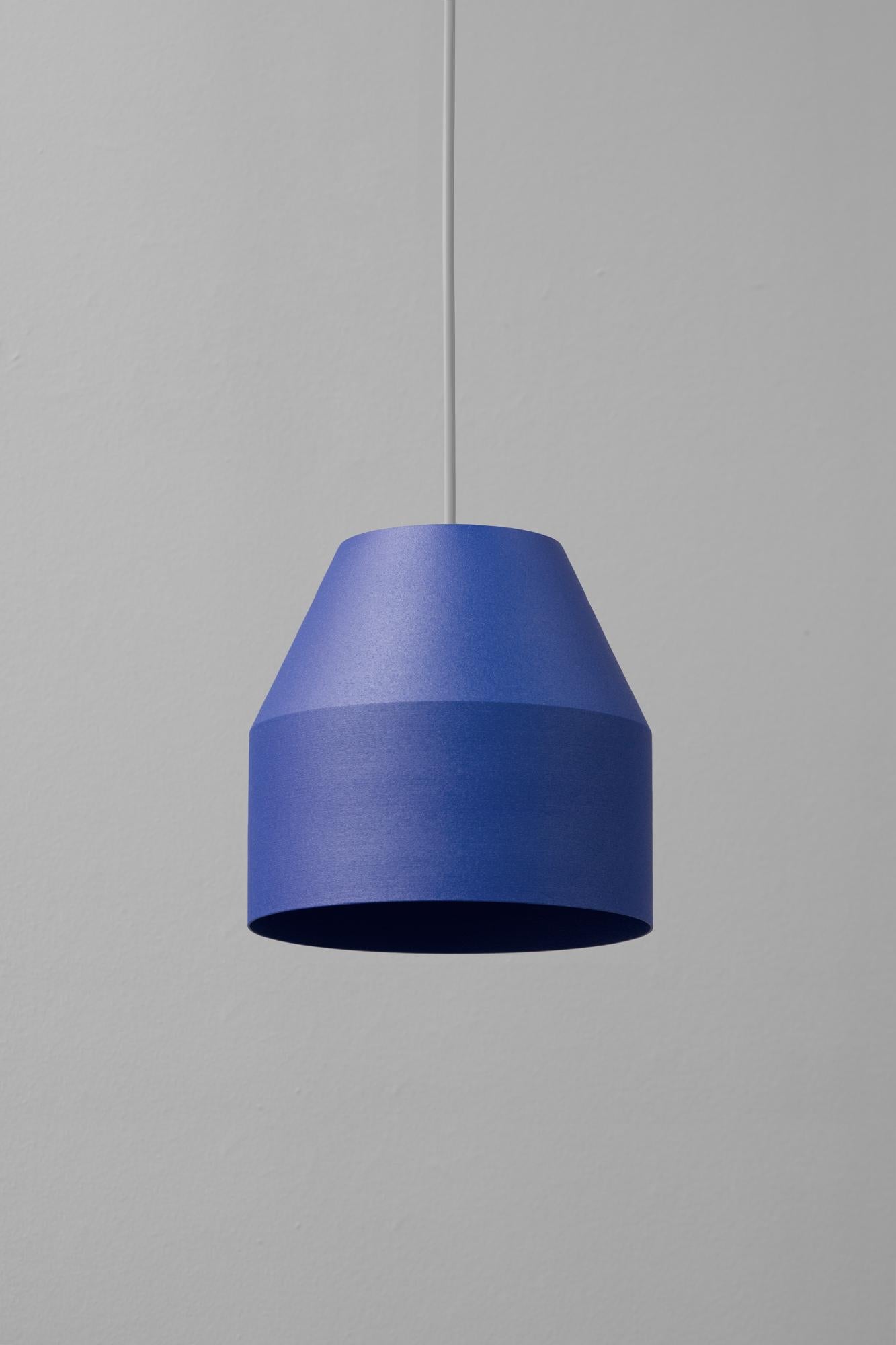 Big Ultra Blue Cap Pendant Lamp by +kouple
Dimensions: Ø 16 x H 16,5 cm. 
Materials: Powder-coated steel.

Available in different color options. Available in two different sizes. The rod length is 200 cm. Please contact us.

All our lamps can be