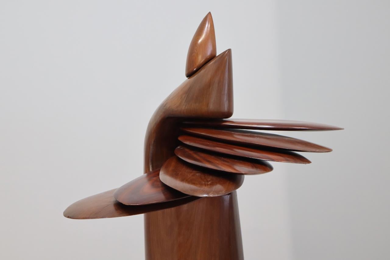 Mid-Century Modern Big Unic Elvio Becheroni Abstract wooden sculpture: Amazonia series For Sale
