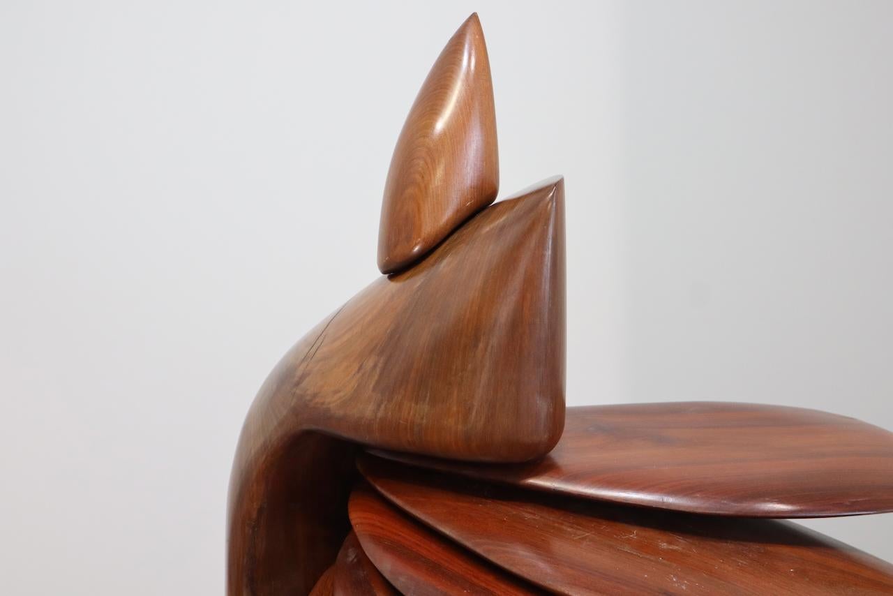 Big Unic Elvio Becheroni Abstract wooden sculpture: Amazonia series In Excellent Condition For Sale In Rovereta, SM