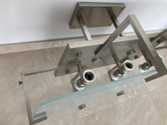 Big Unique Chrome Bauhaus Ceiling Lamp / Flush Mount, 1930s