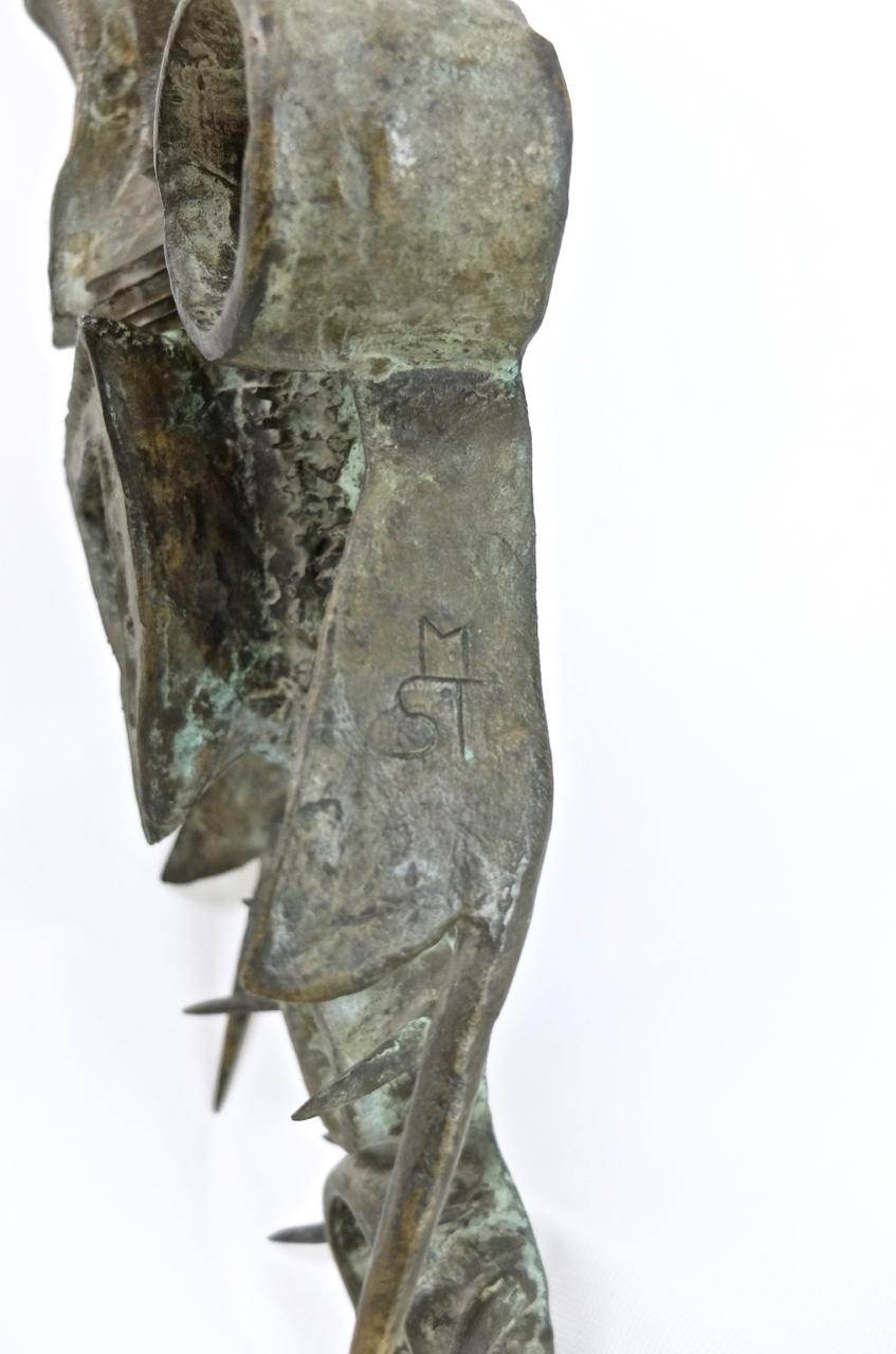 Grand masque africain du milieu du siècle dernier en bronze signé par l'artiste allemand Manfred Strake Bon état - En vente à Essen, NW