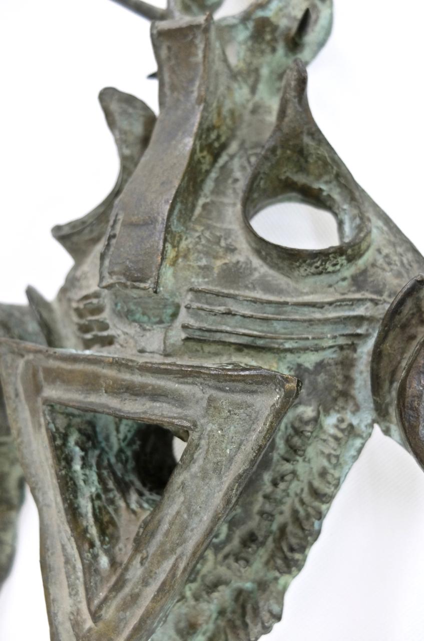 Große, einzigartige, signierte afrikanische Maske aus Bronze des deutschen Künstlers Manfred Strake aus der Jahrhundertmitte (20. Jahrhundert) im Angebot