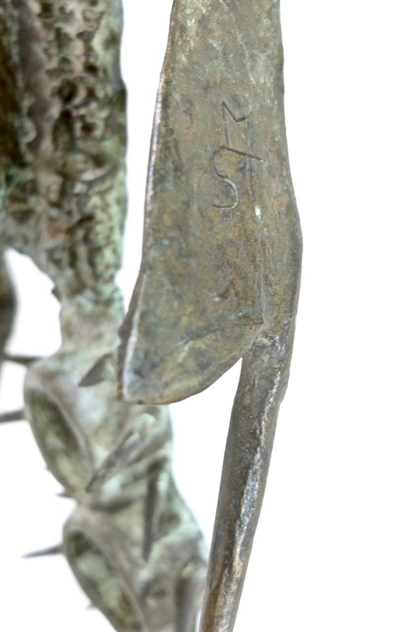 Grand masque africain du milieu du siècle dernier en bronze signé par l'artiste allemand Manfred Strake en vente 2