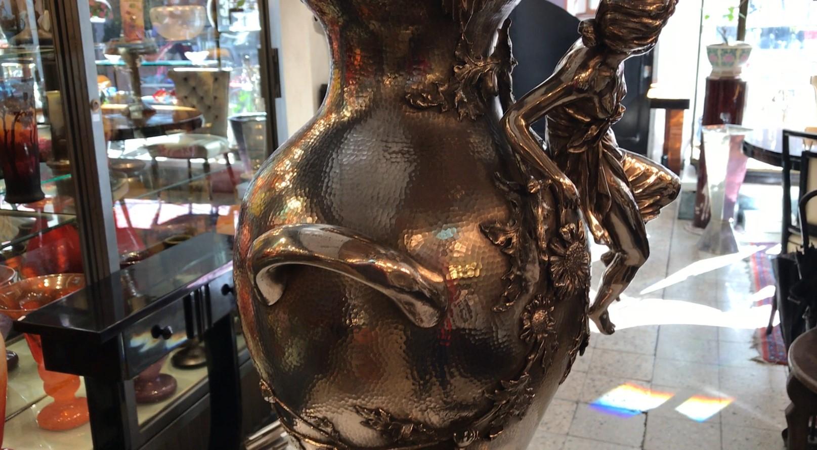 Big Vase Orivit, German, 1906 in Silver, Art Nouveau, Sign, Orivit For Sale 7