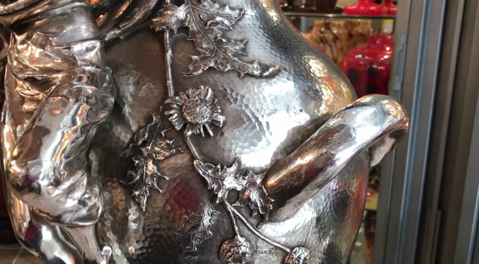 Gran Jarrón Orivit, Alemán, 1906 en Plata , Art Nouveau, Signo: Orivit en venta 10