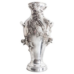 Big Vase Orivit, German, 1906 in Silver, Art Nouveau, Sign, Orivit