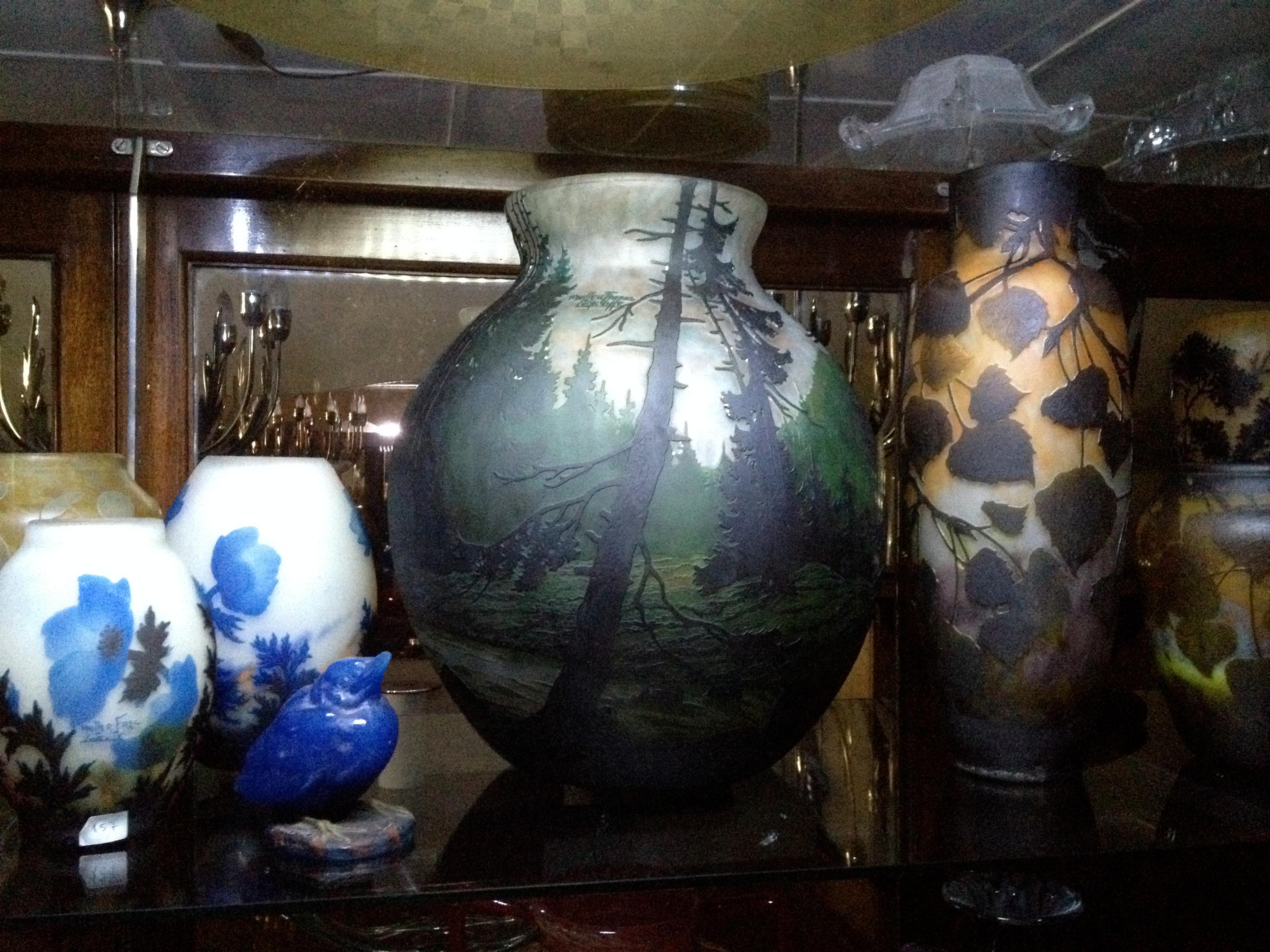 Big Vase, Sign: Muller Freres Luneville, Style: Jugendstil, Art Nouveau, liberty For Sale 7