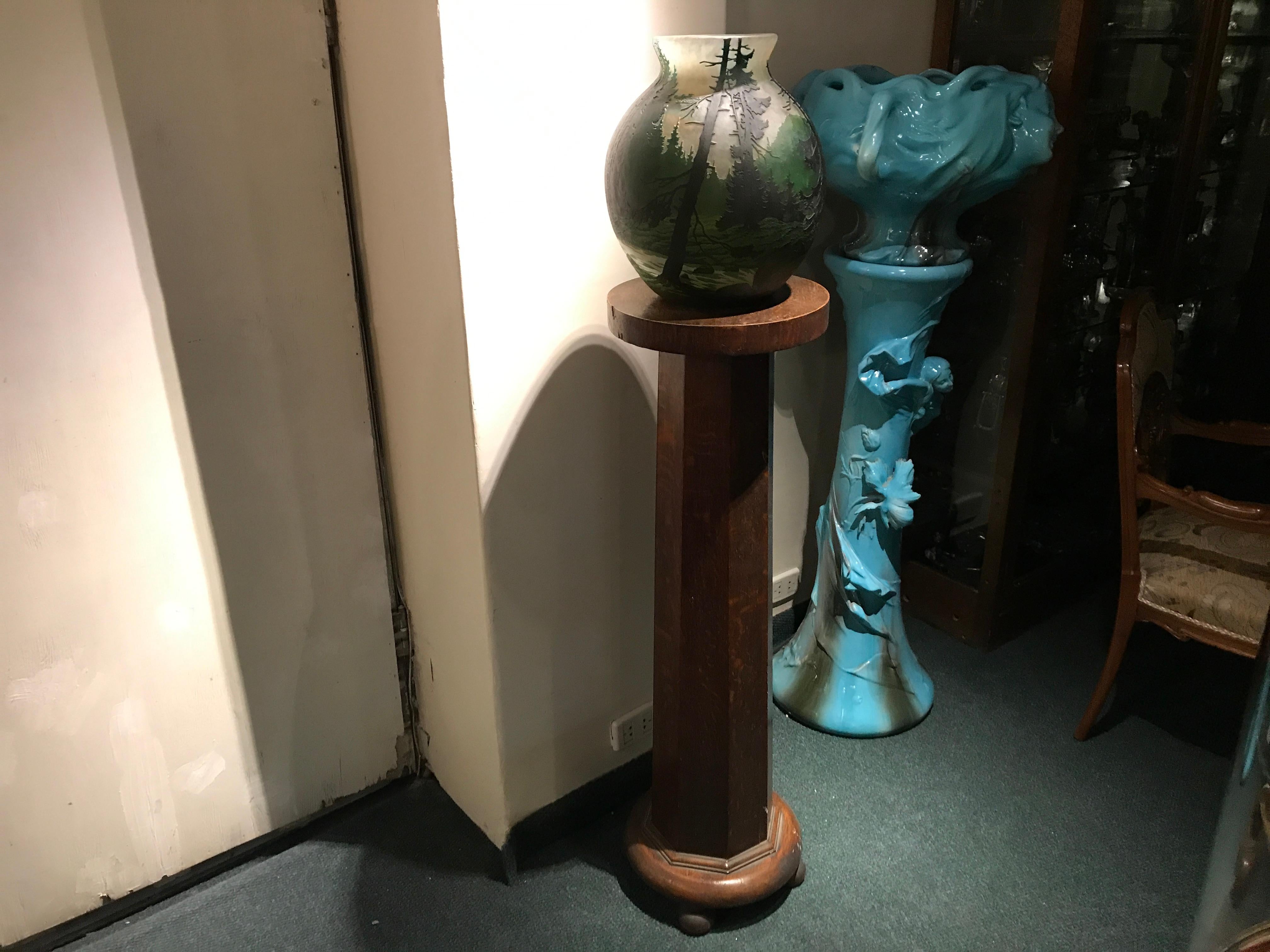 Big Vase, Sign: Muller Freres Luneville, Style: Jugendstil, Art Nouveau, liberty For Sale 3