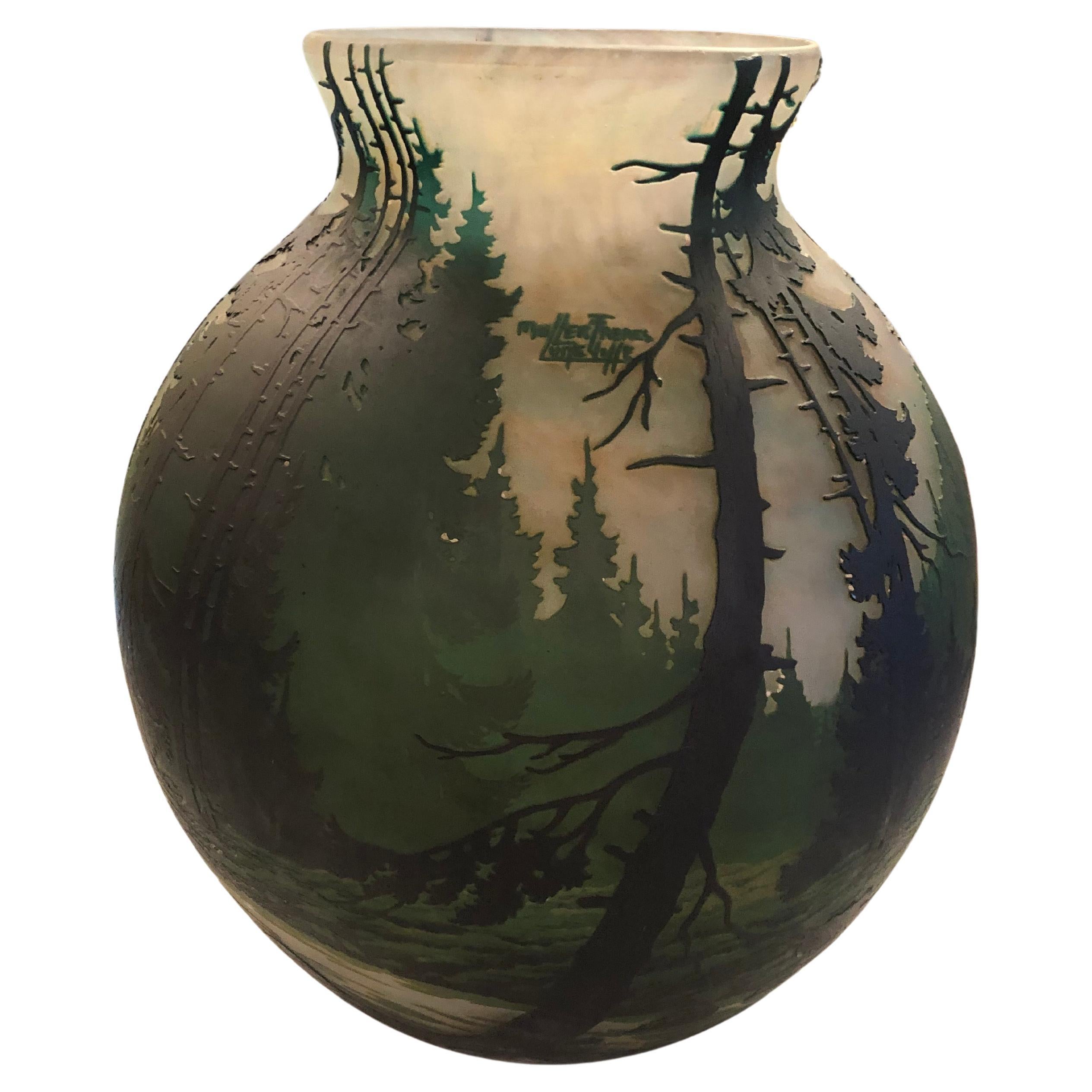 Vaso grande, Firma: I. Muller Freres Luneville, Stile: Jugendstil, Art Nouveau, liberty