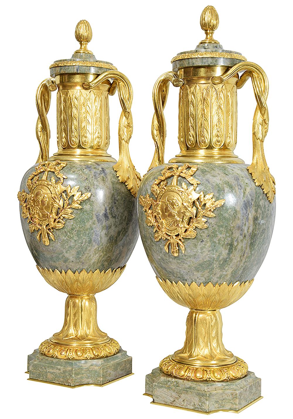 Napoleon III Big Vases in Marble 
