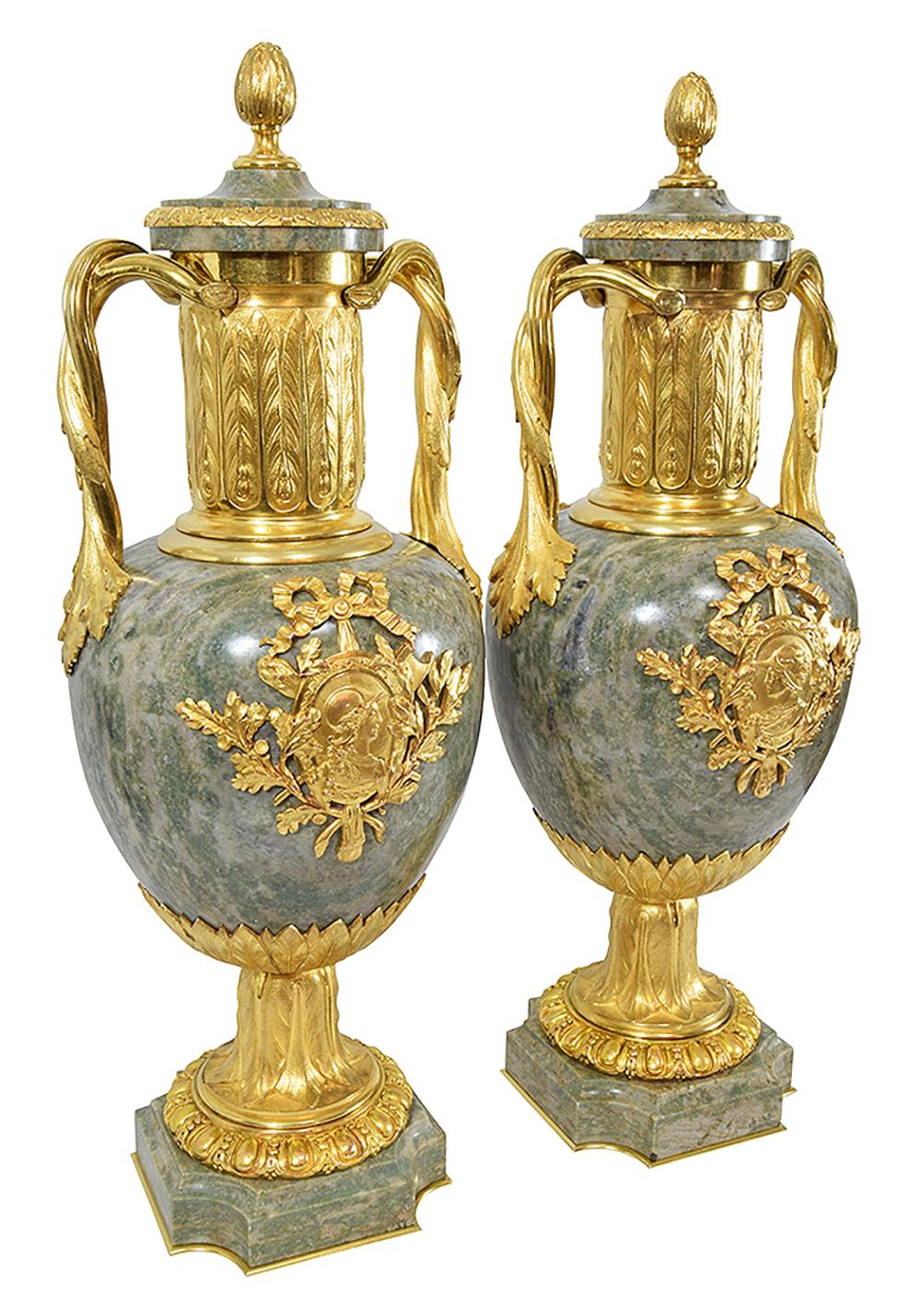 French Big Vases in Marble 