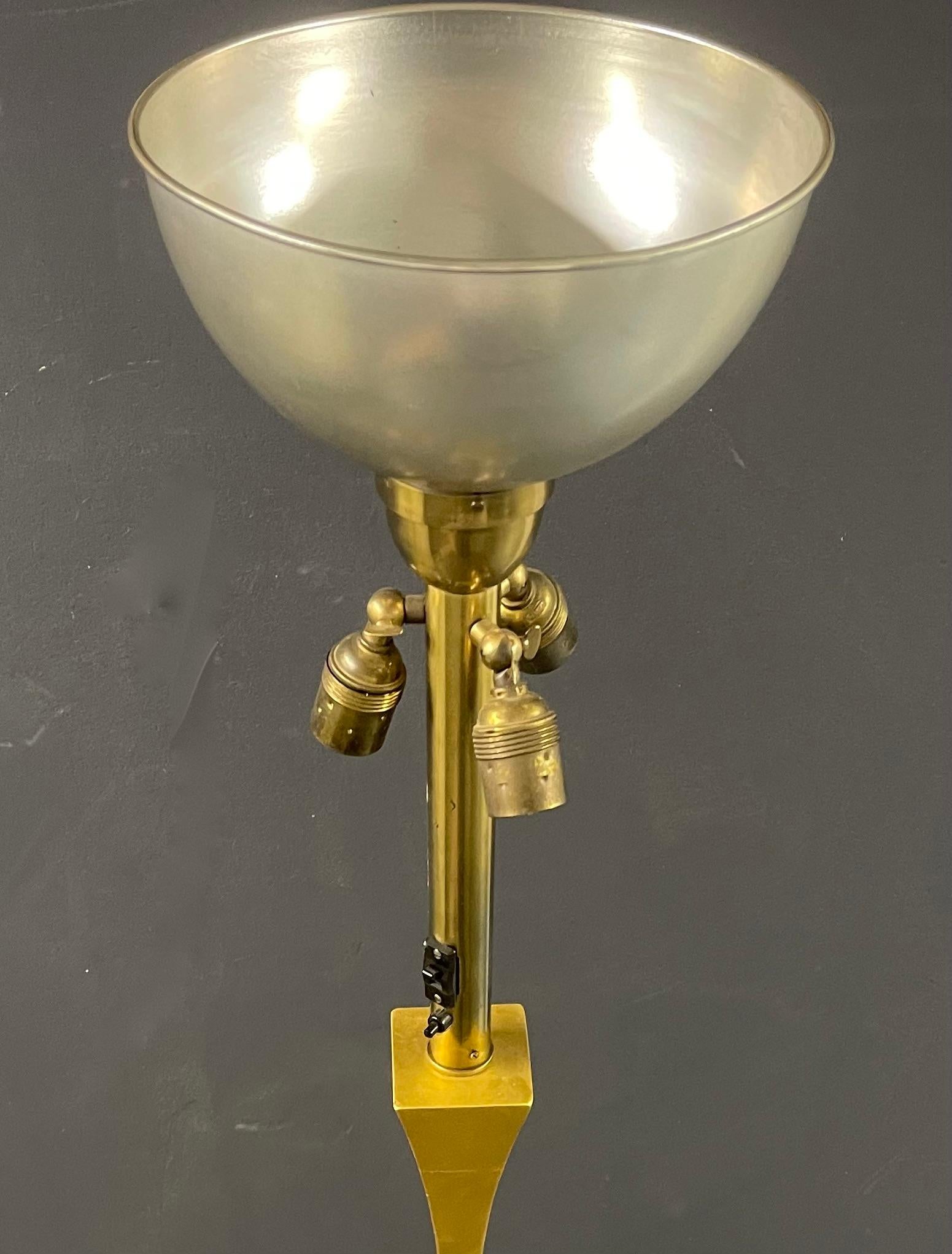 Big Vereinigte Werkstätten Gilded Floor Lamp Base In Good Condition For Sale In Munich, DE