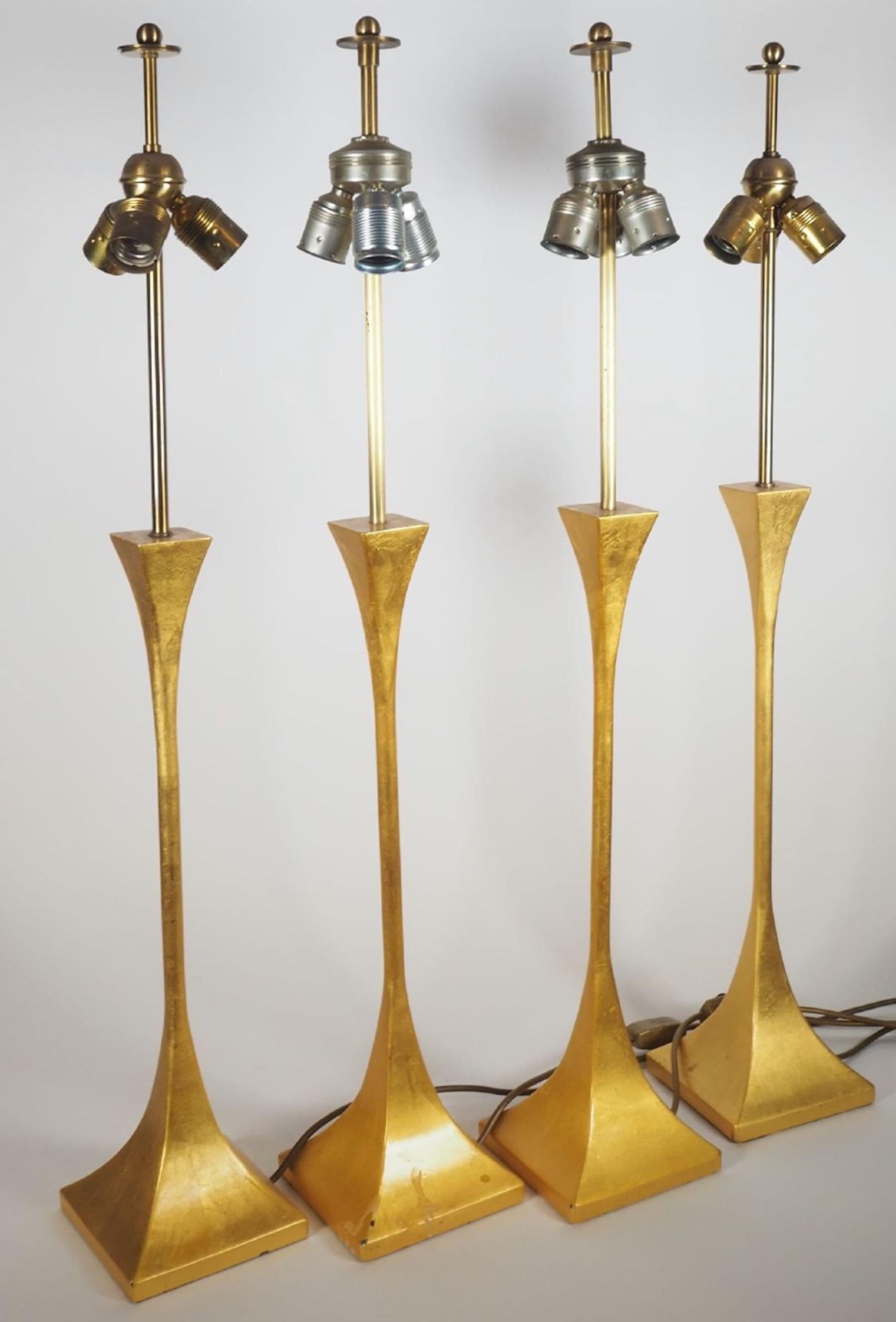 Big Vereinigte Werkstätten Gilded Table Lamp Base / 4 Available en vente 3