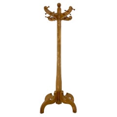 Big Used All-Wood Coat Stand, Czechoslovakia, 1950s