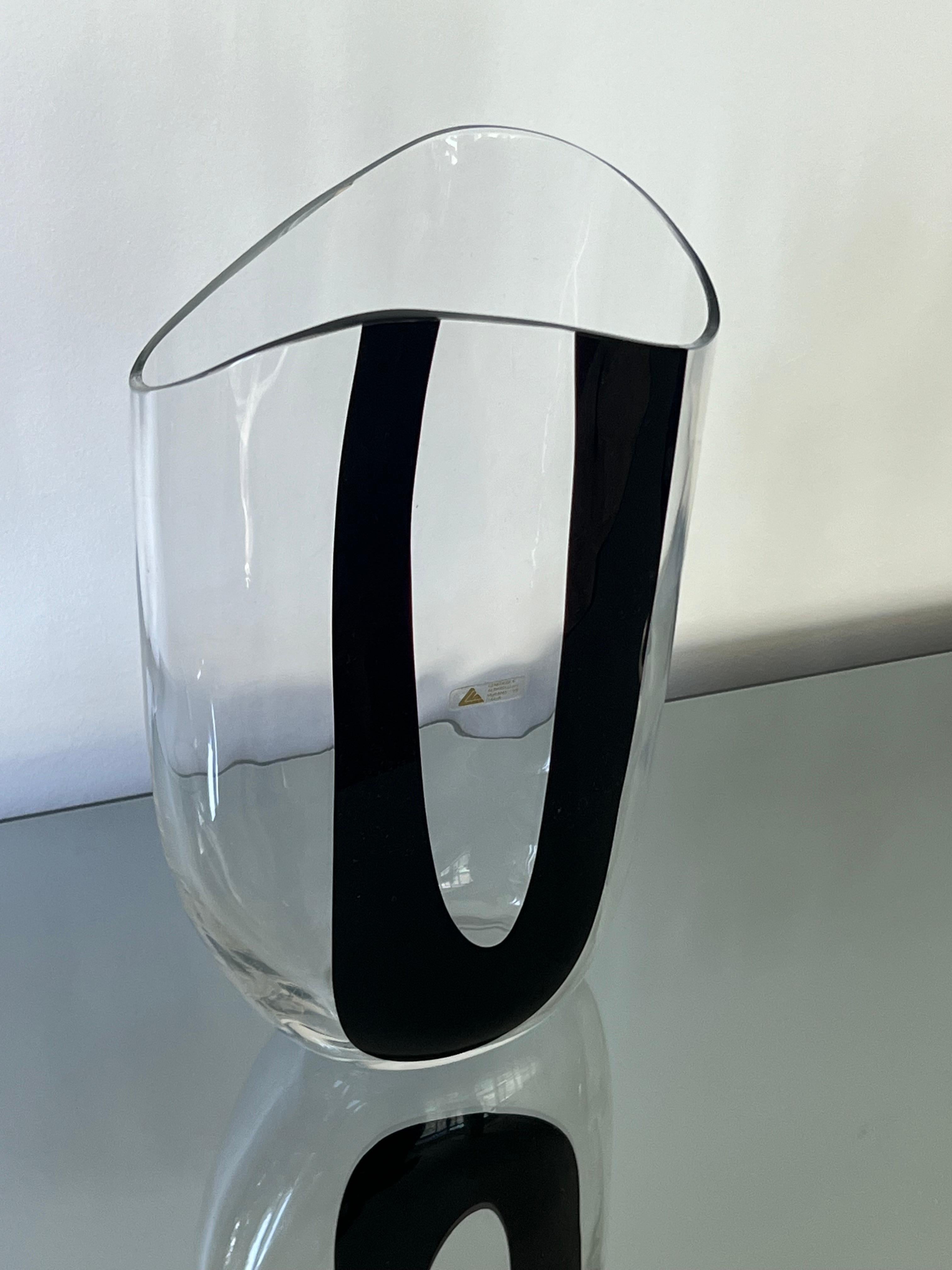 Vetro Enorme vaso di Murano di Antonio da Ros con etichette originali, condizioni perfette. 1970's in vendita
