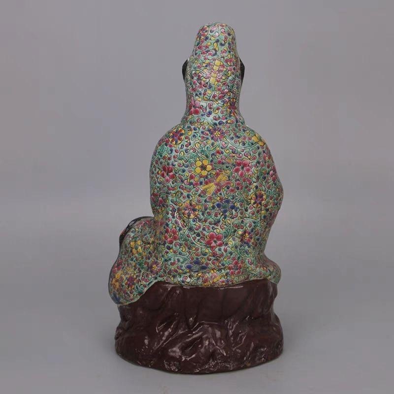 Big Vintage Porcelain Buddha Statue With Mark of Jingdezhen Zeng Longshen 1