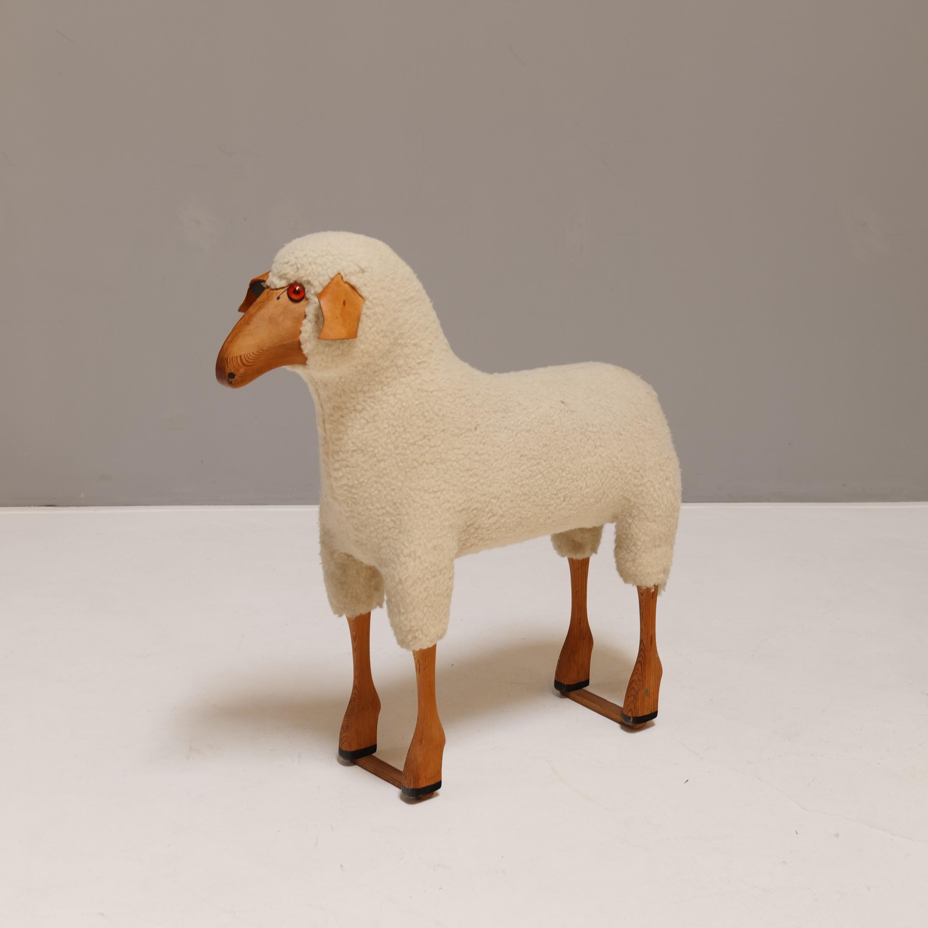 big vintage sheep by Hanns Peter Krafft schaf for Mayr wool - 1970s Germany 1