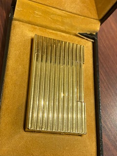 Big Vintage S.T. Dupont Paris Ligne 2 / Line 2 Lighter, Gold-Plated + Box.