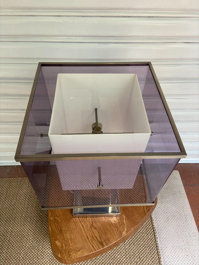 Big Violet Lamp by Romeo Rega, circa 1970 In Good Condition For Sale In Saint ouen, FR