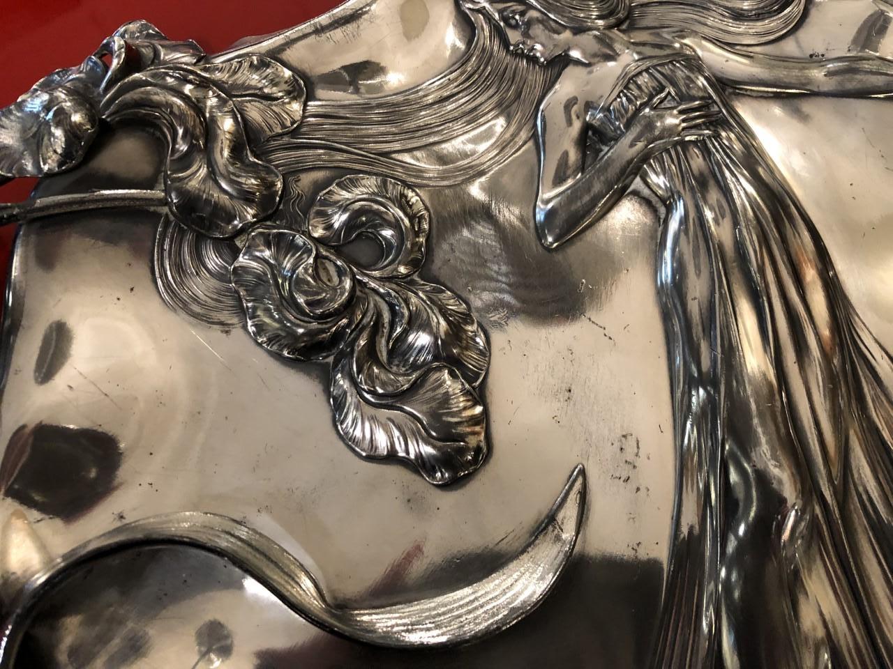 Vassoio grande per biglietti da visita, tedesco, Jugendstil, Art Nouveau, Liberty, 1900, WMF in vendita 9