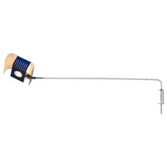 big wall lamp 60's / 70's blue and white lacquered metal
