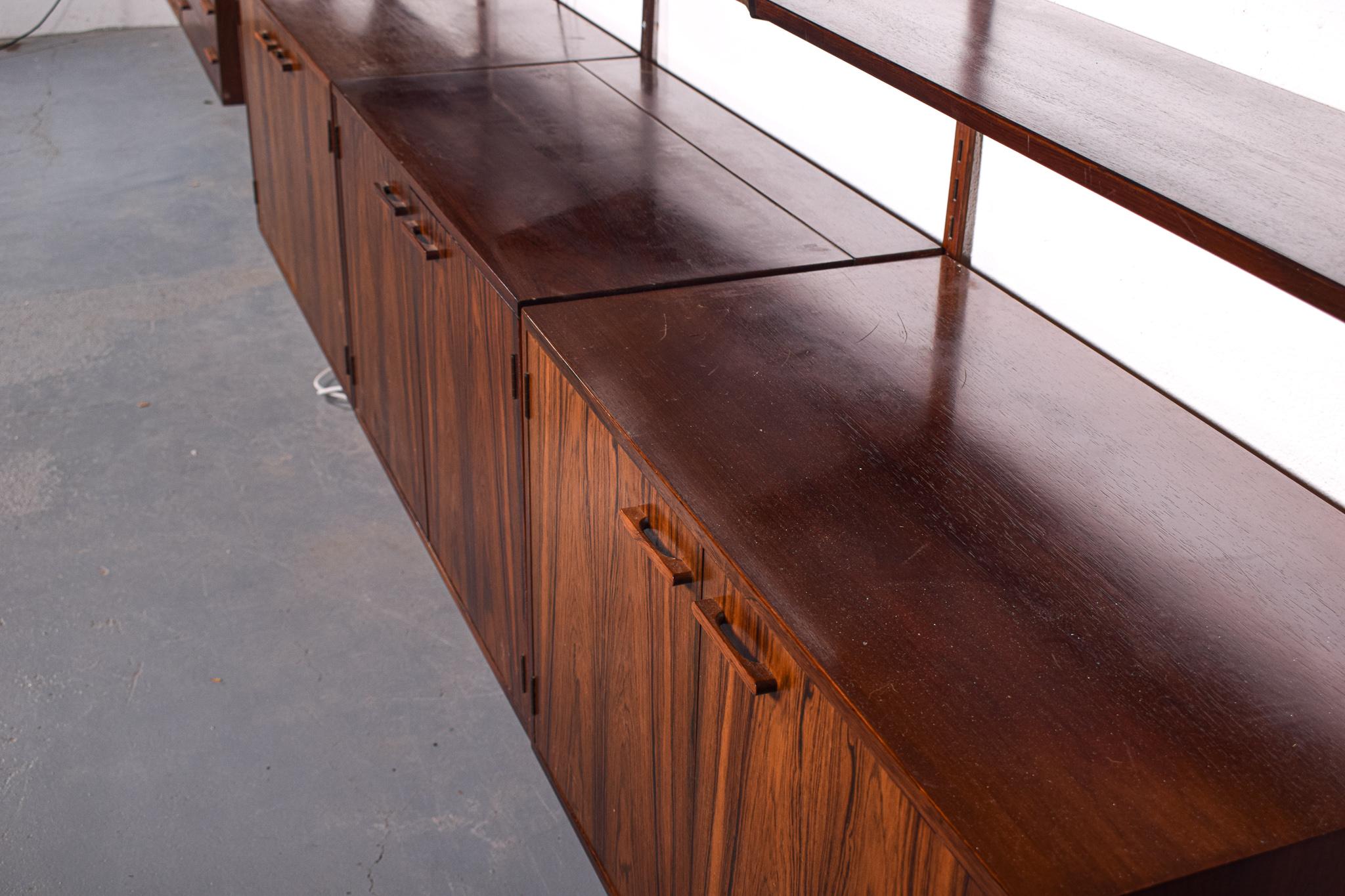 Mid-Century Modern Big Wall Unit by Kai Kristiansen for FM Mobler in Rosewood, 1960