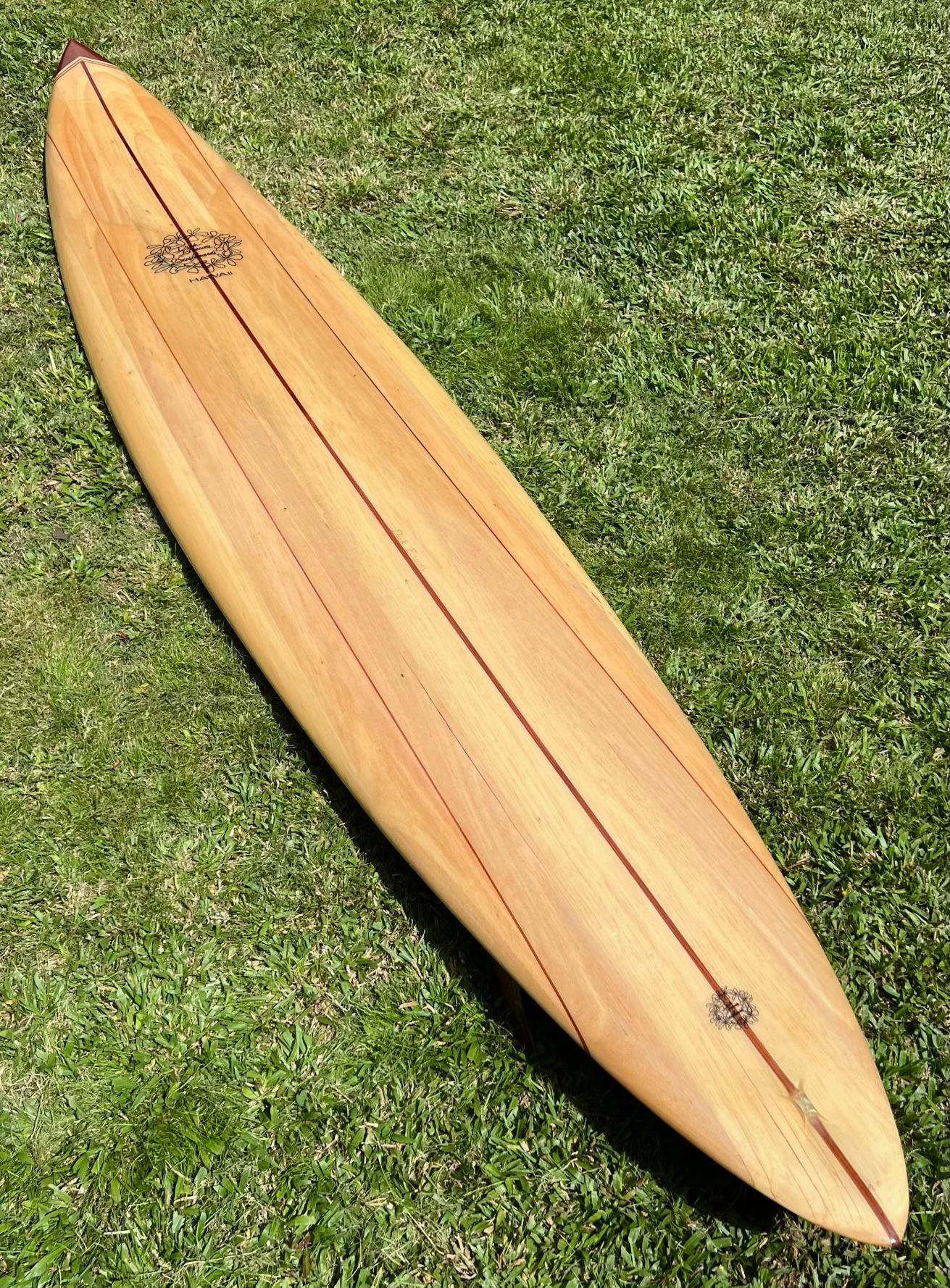 American Big Wave Balsawood Pintail Surfboard Shaped by Dick Brewer For Sale