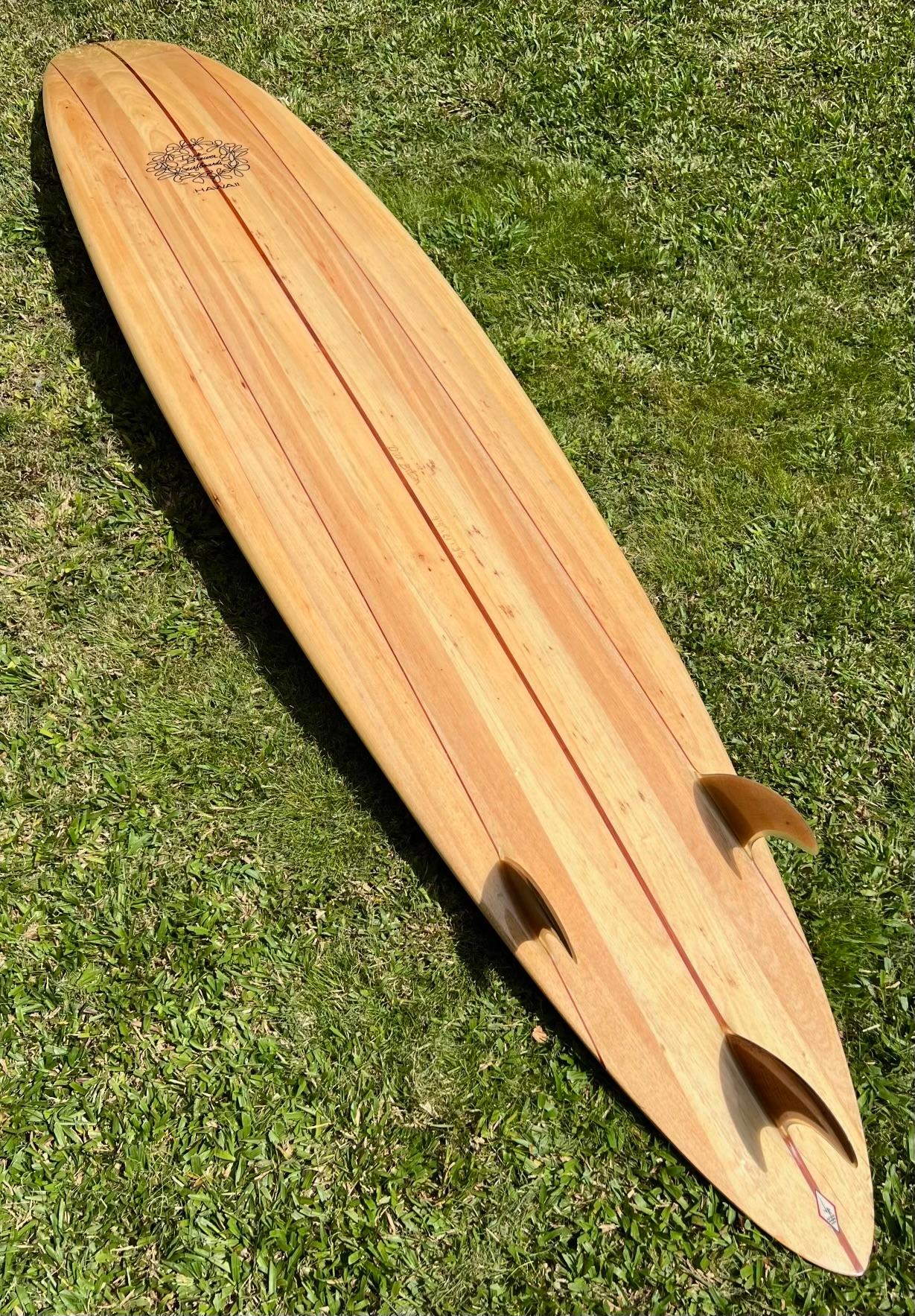 Contemporary Big Wave Balsawood Pintail Surfboard Shaped by Dick Brewer For Sale