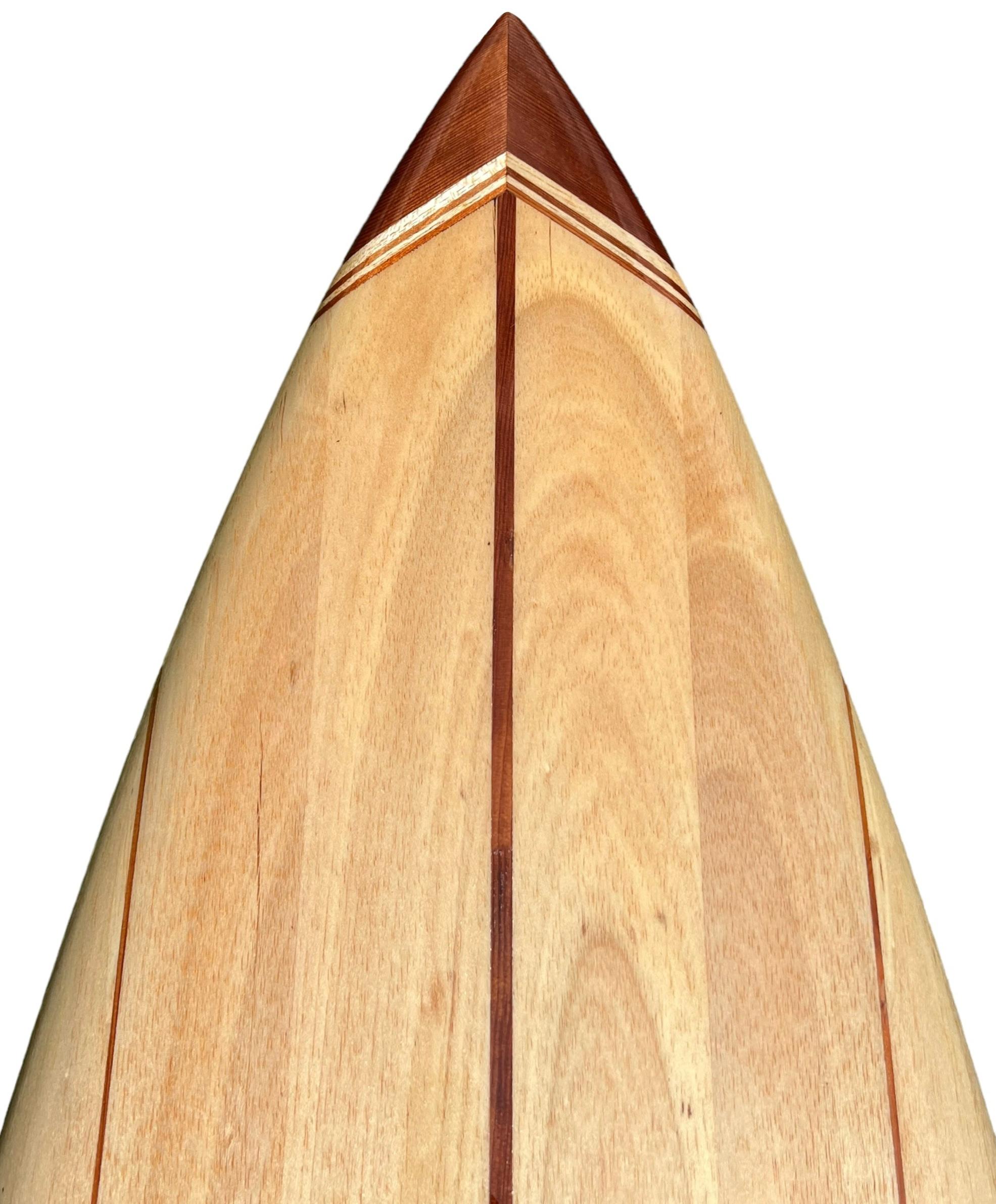 Fiberglass Big Wave Balsawood Pintail Surfboard Shaped by Dick Brewer For Sale