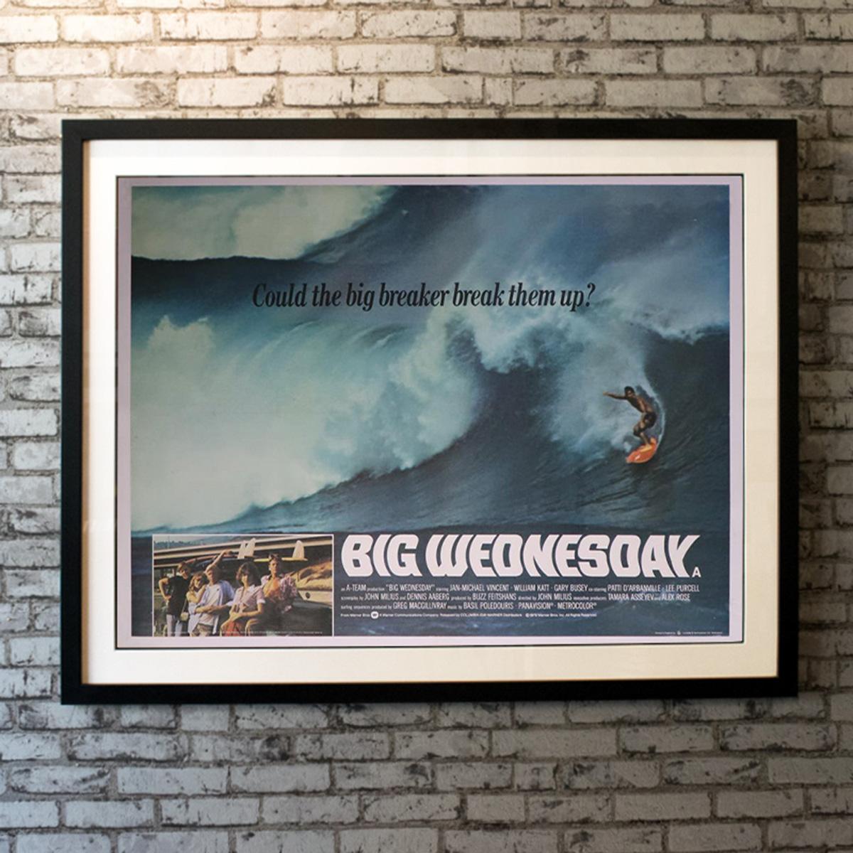 This very rare first release UK quad has by far the best artwork from any country for this seminal surfing movie.

Framing options:
Glass and single mount £250
Glass and double mount £275
Anti UV glass and single mount £350
Anti UV glass and