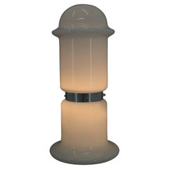 Lampada da terra grande in vetro bianco di Karel Volf, Cecoslovacchia, anni '70