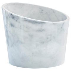 Handmade Big White Carrara Marble Glacette