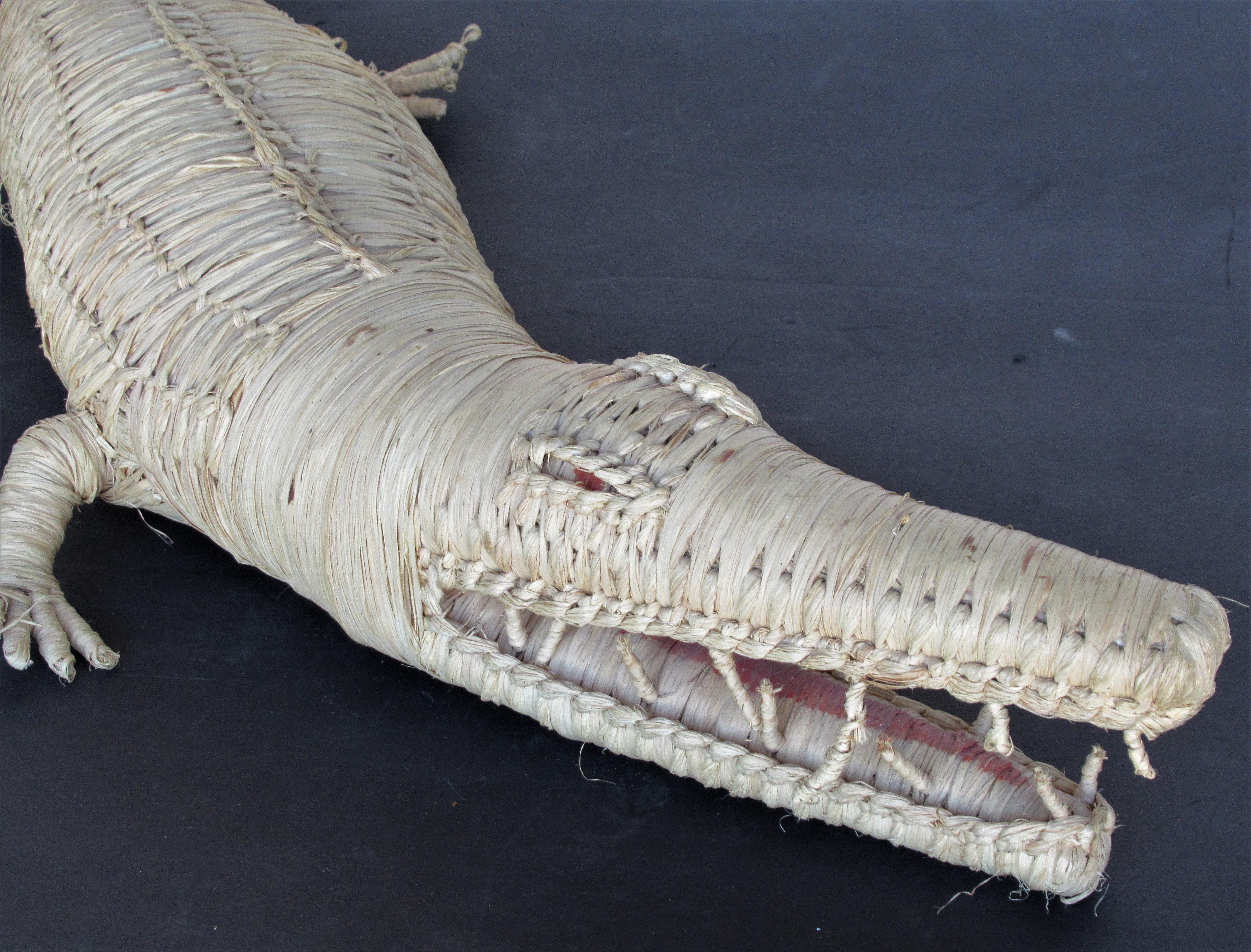 Big Woven Wicker Alligator 2