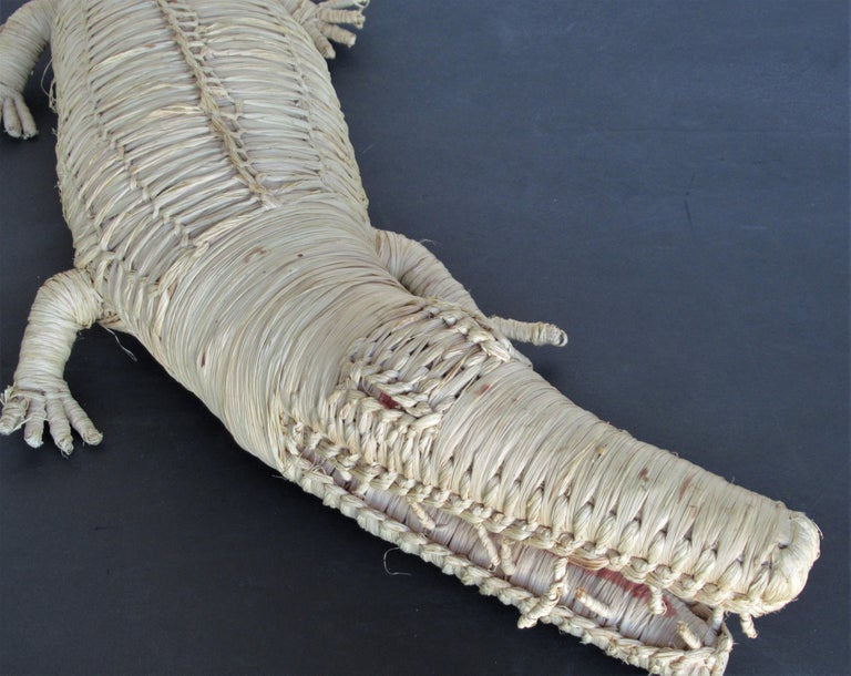 Big Woven Wicker Alligator For Sale at 1stDibs