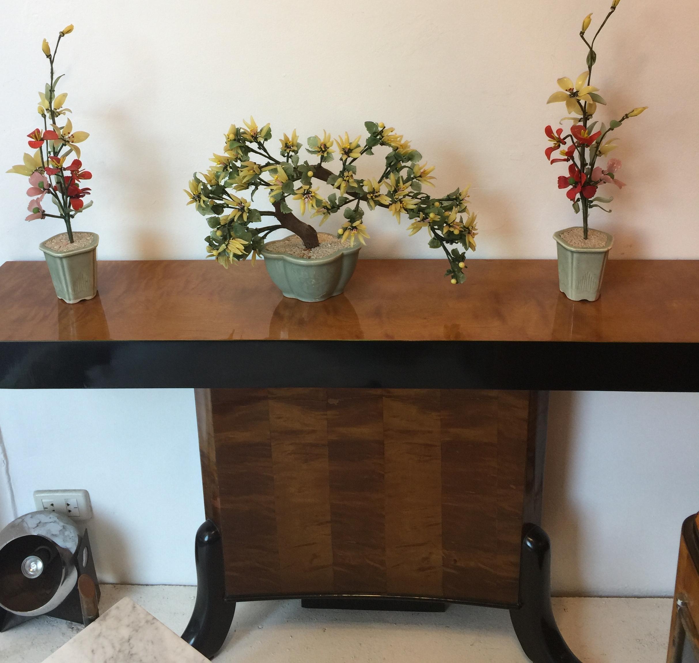 Bonsai aus Glas und Keramik mit großem Gelb  im Angebot 3