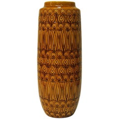 w germany vase Big Yellow Ceramic vintage Inka Vase by Scheurich W. Germany, 1960s