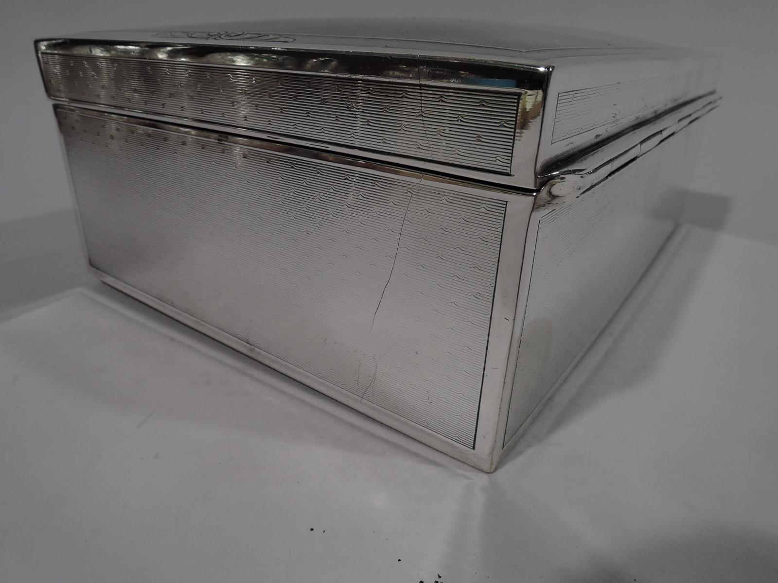 Bigelow, Kennard American Art Deco Sterling Silver Jewelry Box In Excellent Condition In New York, NY