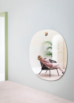 Bigger Brothers Round Wall Mirror with Solid Beech Wood Peg by by Paolo Cappello