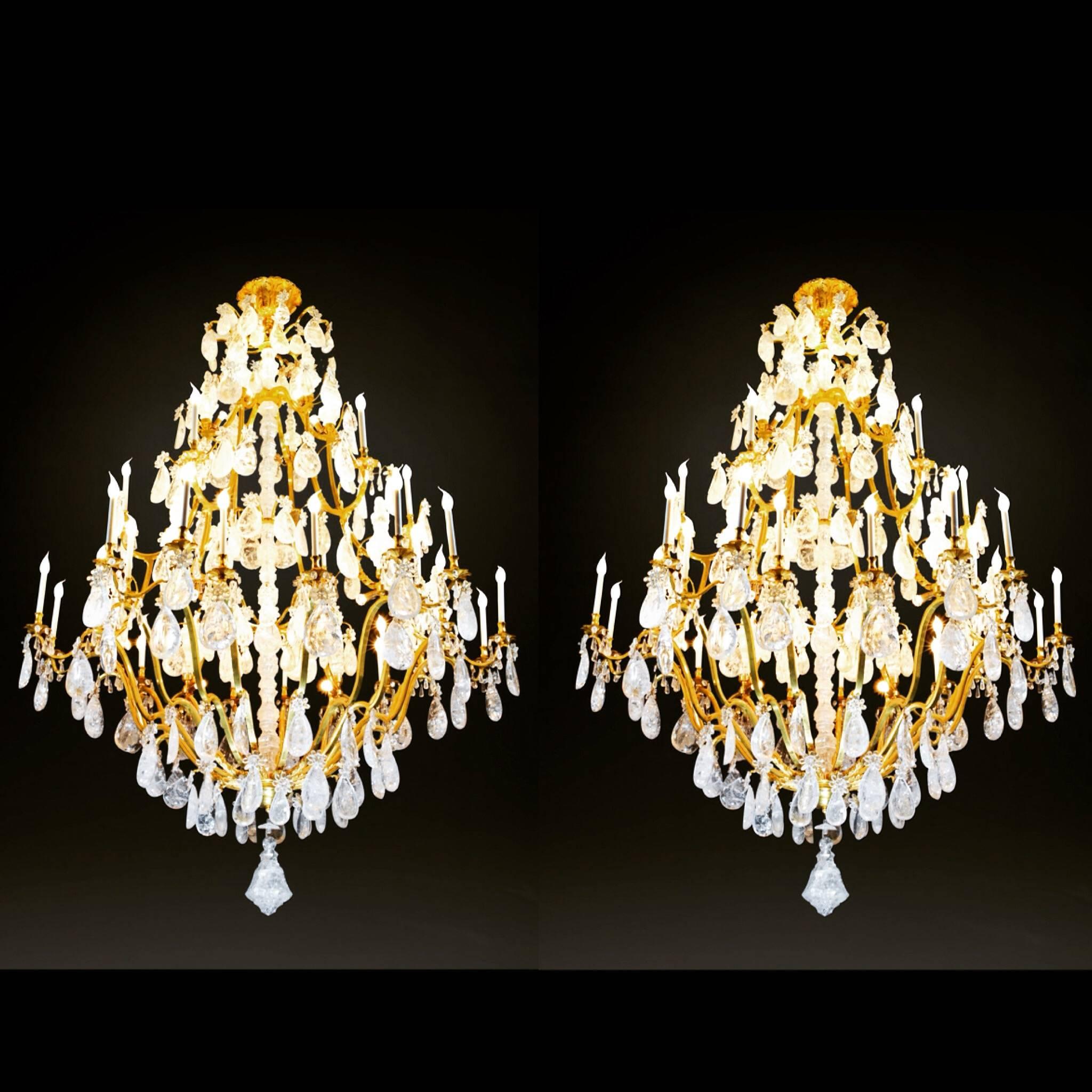 Biggest Pair Of Rock Crystal Lightings in the World By Alexandre VOSSION For Sale 3