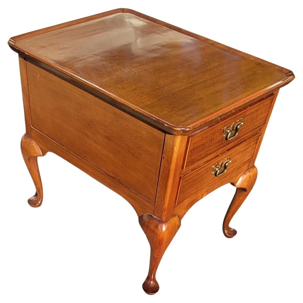 queen anne side table with drawers