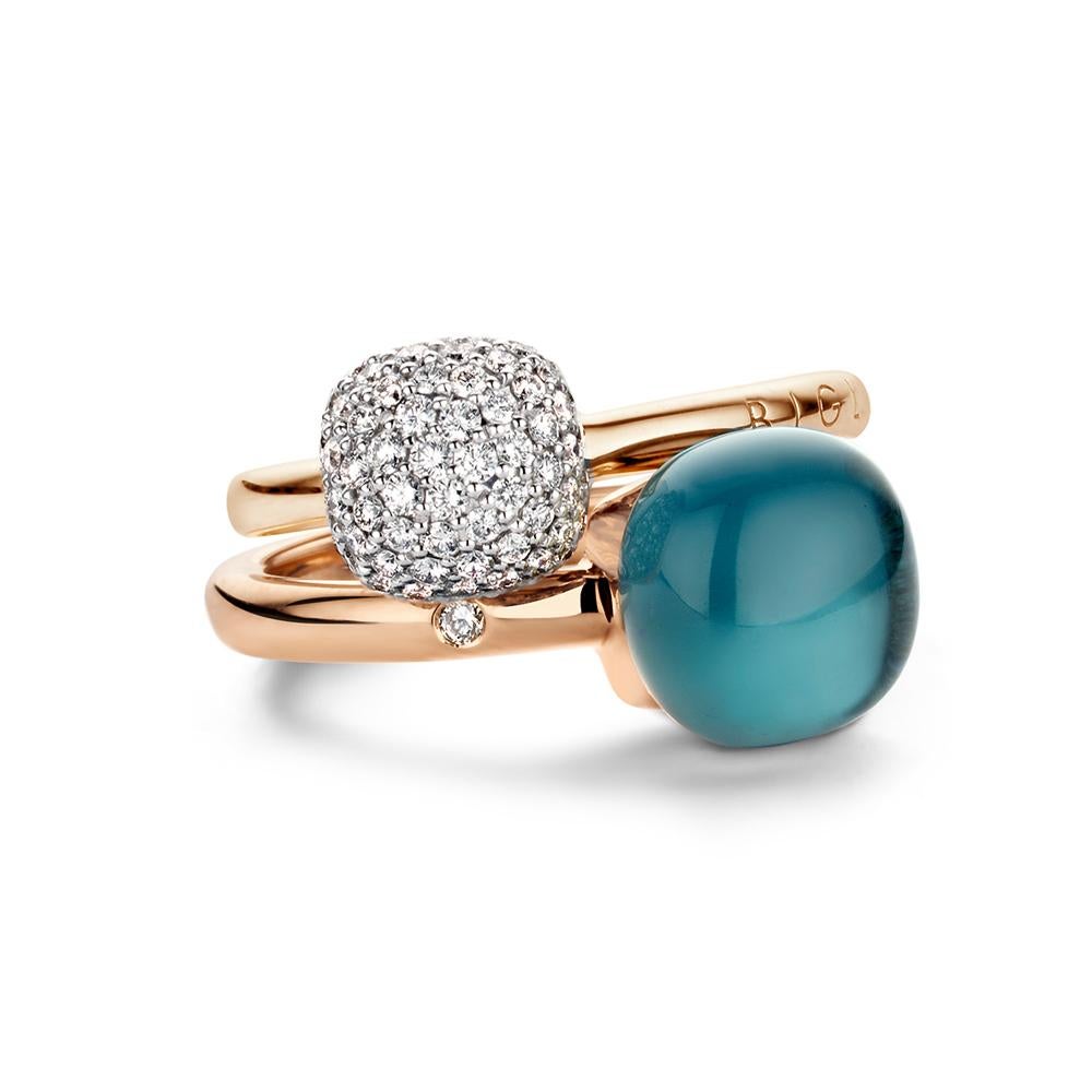 For Sale:  Blue Topaz Ring in 18kt Rose Gold by BIGLI 3