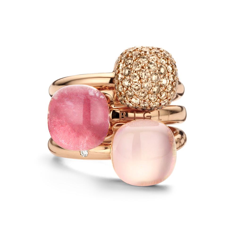 For Sale:  Pink Quartz Ring in 18kt Rose Gold by BIGLI 3