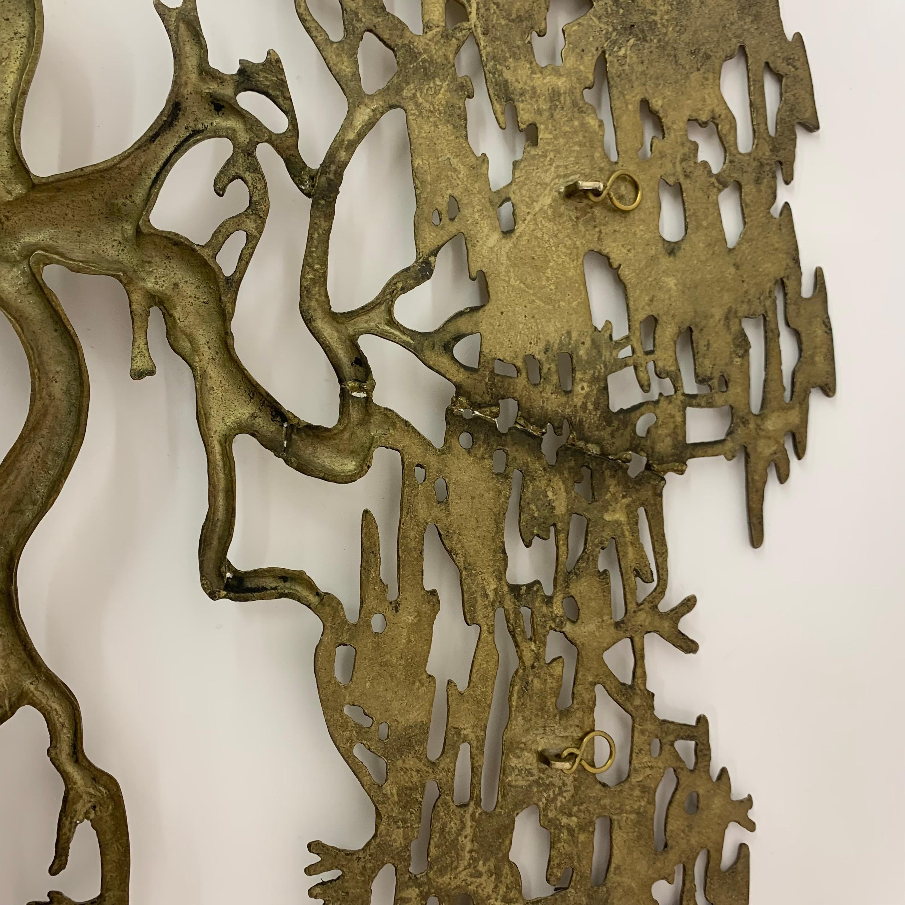 Bijan brass bonsai tree wall sculpture, 1970’s 4