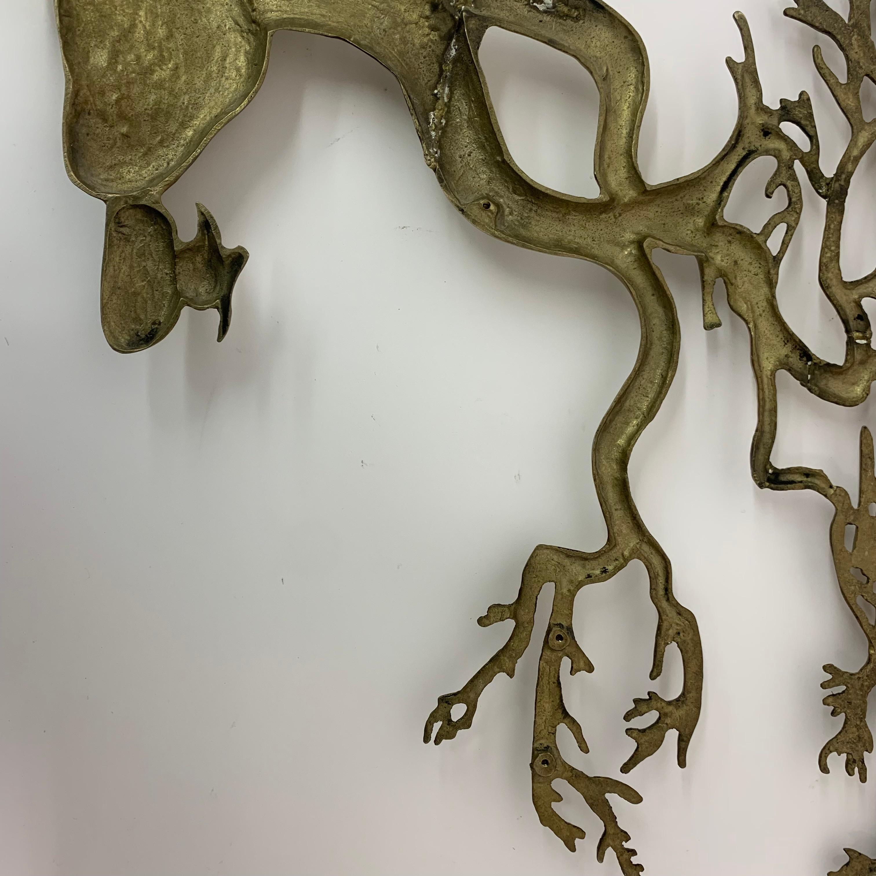 Bijan brass bonsai tree wall sculpture, 1970’s 5