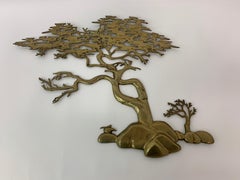 Scultura da parete bonsai in ottone di Bijan, anni '70