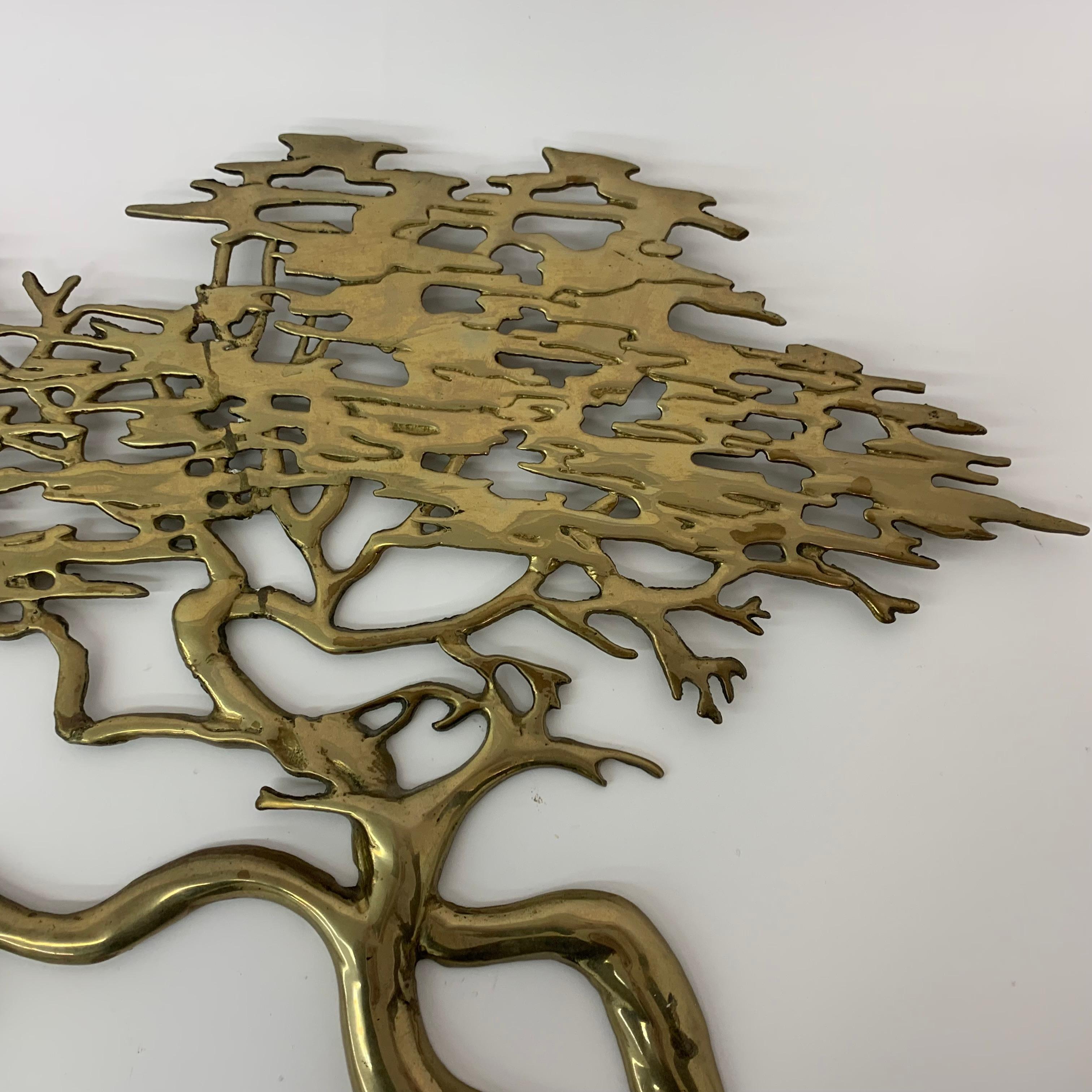Bijan brass bonsai tree wall sculpture, 1970’s 1
