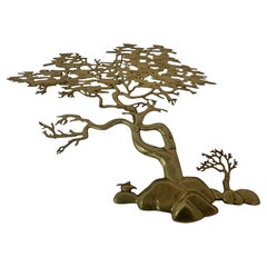 Bijan brass bonsai tree wall sculpture, 1970’s