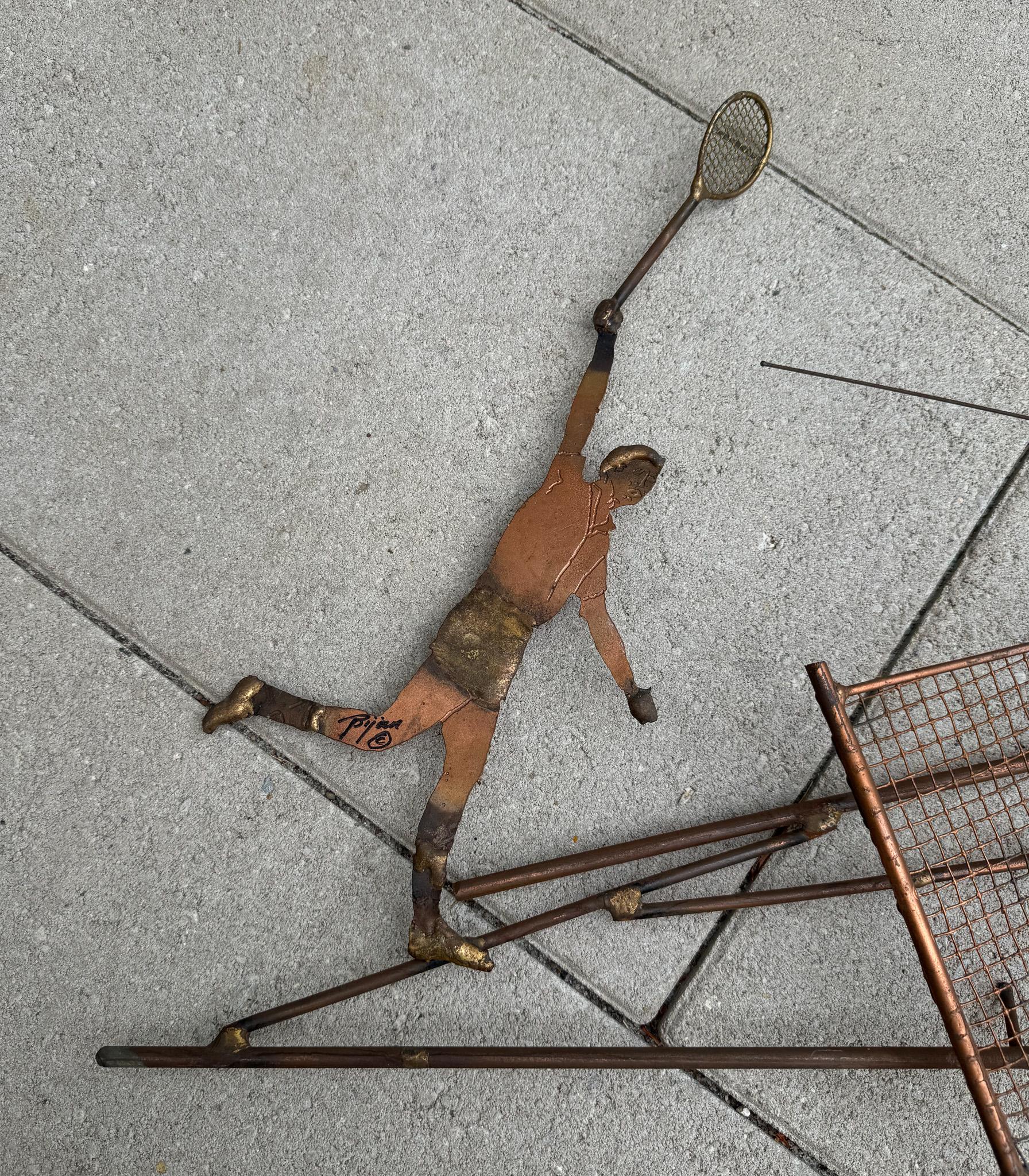 Bijan Signed Mid Century Tennis Wall Sculpture, c.1970 2